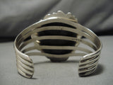 Incredible Vintage Native American Navajo Turquoise Mountain Sterling Silver Nez Bracelet Old-Nativo Arts