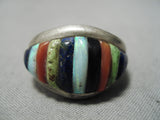 Rare Vintage Native American Navajo Charles Loloma Apprentice Turquoise Sterling Silver Ring-Nativo Arts