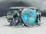 Fascinating San Felipe Kingman Turquoise Sterling Silver Bracelet-Nativo Arts