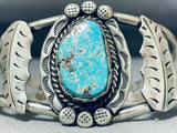 Exquisite Vintage Native American Navajo Pilot Mountain Turquoise Sterling Silver Bracelet-Nativo Arts