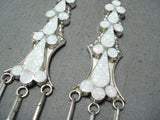 Stunning Zuni Opal Sterling Silver Dangle Earrings Native American-Nativo Arts