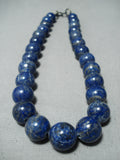 Breathtaking Navajo Lapis Sterling Silver Necklace Native American-Nativo Arts