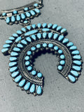 Phenomenal Vintage Native American Hopi Signed Kingman Cluster Sterling Silver Necklace-Nativo Arts