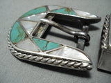 Museum Vintage Native American Navajo Royston Turquoise Sterling Silver Buckle Ranger Set-Nativo Arts