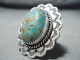 Fabulous San Felipe Native American 8 Turquoise Sterling Silver Ring-Nativo Arts