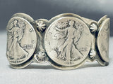 Tremendous San Felipe Signed Sterling Silver Coins Bracelet-Nativo Arts