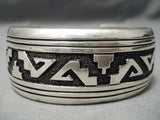 Authentic Vintage Native American Navajo Thomas Singer Sterling Silver Bracelet Cuff-Nativo Arts