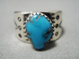 Important Jeanette Dale Vintage Native American Navajo Turquoise Sterling Silver Ring-Nativo Arts