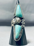 Tremendous Vintage Native American Navajo Turquoise Sterling Silver Ring-Nativo Arts