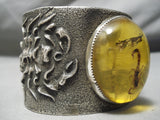 Museum Native American Amber Scorpion Sterling Silver Bracelet Huge-Nativo Arts