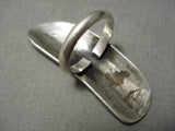So Artistic Vintage Native American Navajo Long Bird Turquoise Sterling Silver Native Ring Old-Nativo Arts
