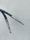 Authentic Tommy Singer Vintage Native American Navajo Sterling Silver Bolo Tie-Nativo Arts