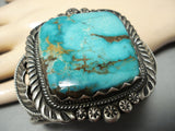 Vivid Museum Vintage Native American Navajo Turquoise Sterling Silver Bracelet Old-Nativo Arts