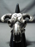 Dramatic Navajo Sterling Silver Skull Ring Native American-Nativo Arts