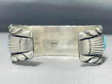 Ben Touchine Rare Vintage Native American Navajo Morenci Turquoise Sterling Silver Bracelet-Nativo Arts