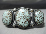 One Of The Best Vintage Native American Navajo #8 Turquoise Sterling Silver Bracelet Old-Nativo Arts