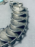 One Of The Most Unique Ever Native American Navajo Turquoise Sterling Silver Charm Bracelet-Nativo Arts
