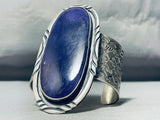 175 Gram One Of Best Vintage Native American Navajo Lapis Sterling Silver Bracelet-Nativo Arts