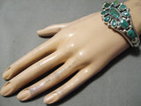 Important Vintage Native American Navajo Verdy Jake Turquoise Sterling Silver Bracelet-Nativo Arts