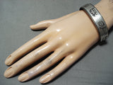 Important Vintage Hopi Native American Sterling Silver Bear Bracelet Old-Nativo Arts