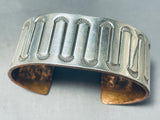 Brilliant Vintage Native American Navajo Sterling Silver Copper Heavy Bracelet-Nativo Arts