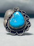 Edsitty Family Vintage Native American Navajo Turquoise Sterling Silver Ring Signed-Nativo Arts