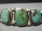 Superior Vintage Native American Navajo Royston Turquoise Sterling Silver Bracelet-Nativo Arts