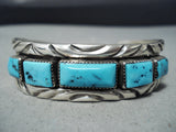Outstanding Vintage Native American Navajo Sleeping Beauty Turquoise Sterling Silver Bracelet-Nativo Arts