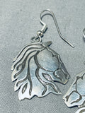 Super Intricate Horses Hand Carved Native American Navajo Sterling Silver Earrings-Nativo Arts