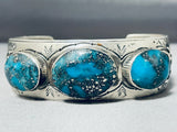 One Of The Best Vintage Native American Navajo Morenci Turquoise Sterling Silver Bracelet-Nativo Arts