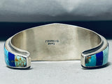 One Of Most Intricate Vintage Native American Navajo Turquoise Kachina Sterling Silver Bracelet-Nativo Arts