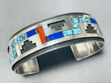 Multiple Technique Genius Vointage Native American Navajo Sterling Silver Turquoise Bracelet-Nativo Arts