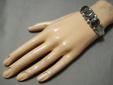 Superior Vintage Native American Navajo Natural Royston Turquoise Sterling Silver Bracelet Old-Nativo Arts
