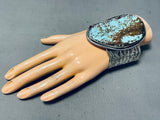 One Of The Biggest Crazy Native American Navajo #8 Turquoise Sterling Silver Bracelet-Nativo Arts