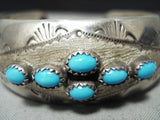 Signed Vintage Native American Navajo Turquoise Sterling Silver Bracelet-Nativo Arts