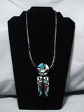 Native American Marvelous Important Santo Domingo Chris Nieto Sterling Silver Turquoise Necklace-Nativo Arts