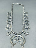 Phenomenal Vintage Native American Navajo Sterling Silver Heavy Squash Blossom Necklace-Nativo Arts