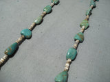 Native American Wonderful Santo Domingo Royston Turquoise Sterling Silver Necklace-Nativo Arts