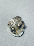 Tremendous Native American Navajo Kingman Turquoise Sterling Silver Ring-Nativo Arts