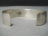 X Marks The Spot Vintage Native American Navajo Hand Tooled Sterling Silver Bracelet Old-Nativo Arts