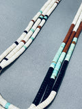 Native American Rare Vintage Santo Domingo Turquoise Pipestone Shell Necklace-Nativo Arts