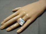 Important Huge Vintage Navajo Turquoise Sterling Silver Native American Ring-Nativo Arts