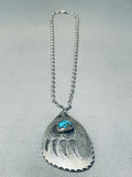 Magnificent Vintage Native American Hopi Bisbee Turquoise Sterling Silver Necklace-Nativo Arts