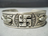 Rare Vintage Native American Navajo Whirling Logs Snake Sterling Silver Bracelet-Nativo Arts