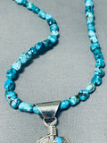 Fabulous Native American Navajo Turquoise Sterling Silver Necklace-Nativo Arts