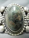 100+ Gram Navajo Green Turquoise Sterling Silver Bracelet Native American-Nativo Arts