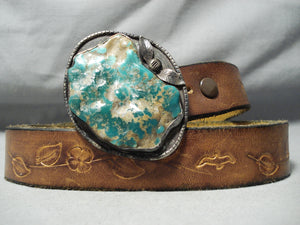 Huge Chunky Royston Turquoise Vintage Native American Navajo Sterling Silver Concho Belt-Nativo Arts