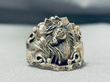 Unique Native American Navajo Sterling Silver Horse Ring-Nativo Arts