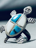 Native American Bisbee Turquoise Vintage Navajo Turquoise Sterling Silver Ring Old-Nativo Arts
