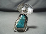 Towering Kachina Native American Navajo Gilbert Turquoise Sterling Silver Ring-Nativo Arts